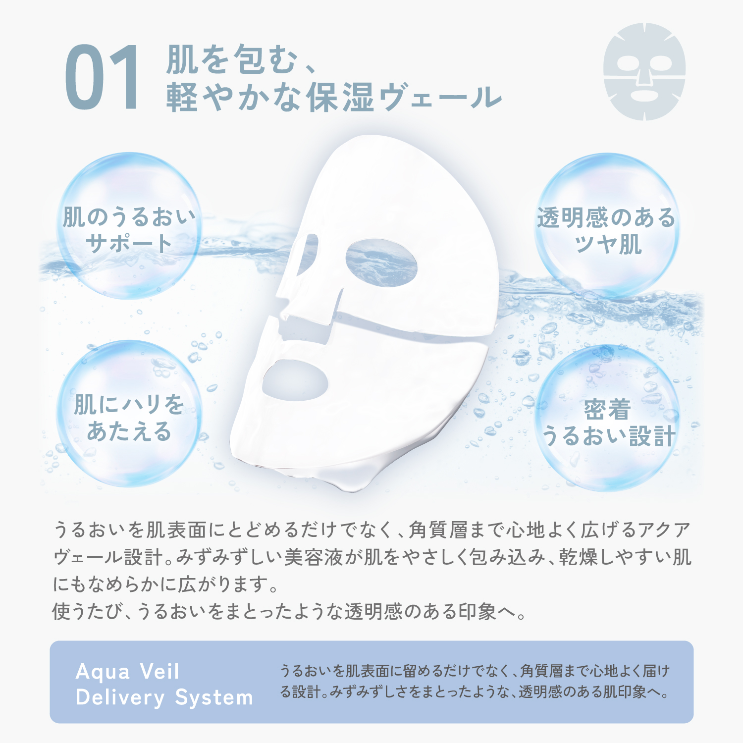 MIAVIE アクアヴェルフェイスマスク コラーゲンマスク ハイドロゲルマスク - 商品画像3