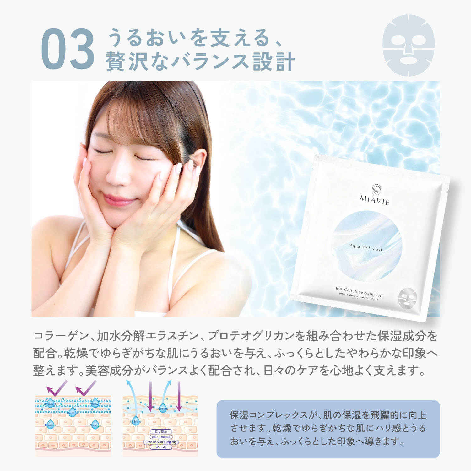 MIAVIE アクアヴェルフェイスマスク コラーゲンマスク ハイドロゲルマスク - 商品画像8